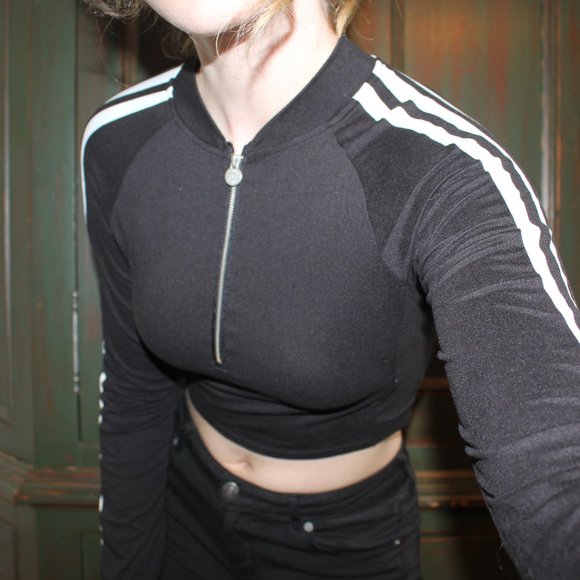 Cropped arm stripped shirt - Picture 2 of 4